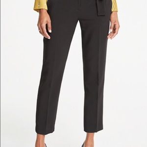 Black Cotton Cropped Pants